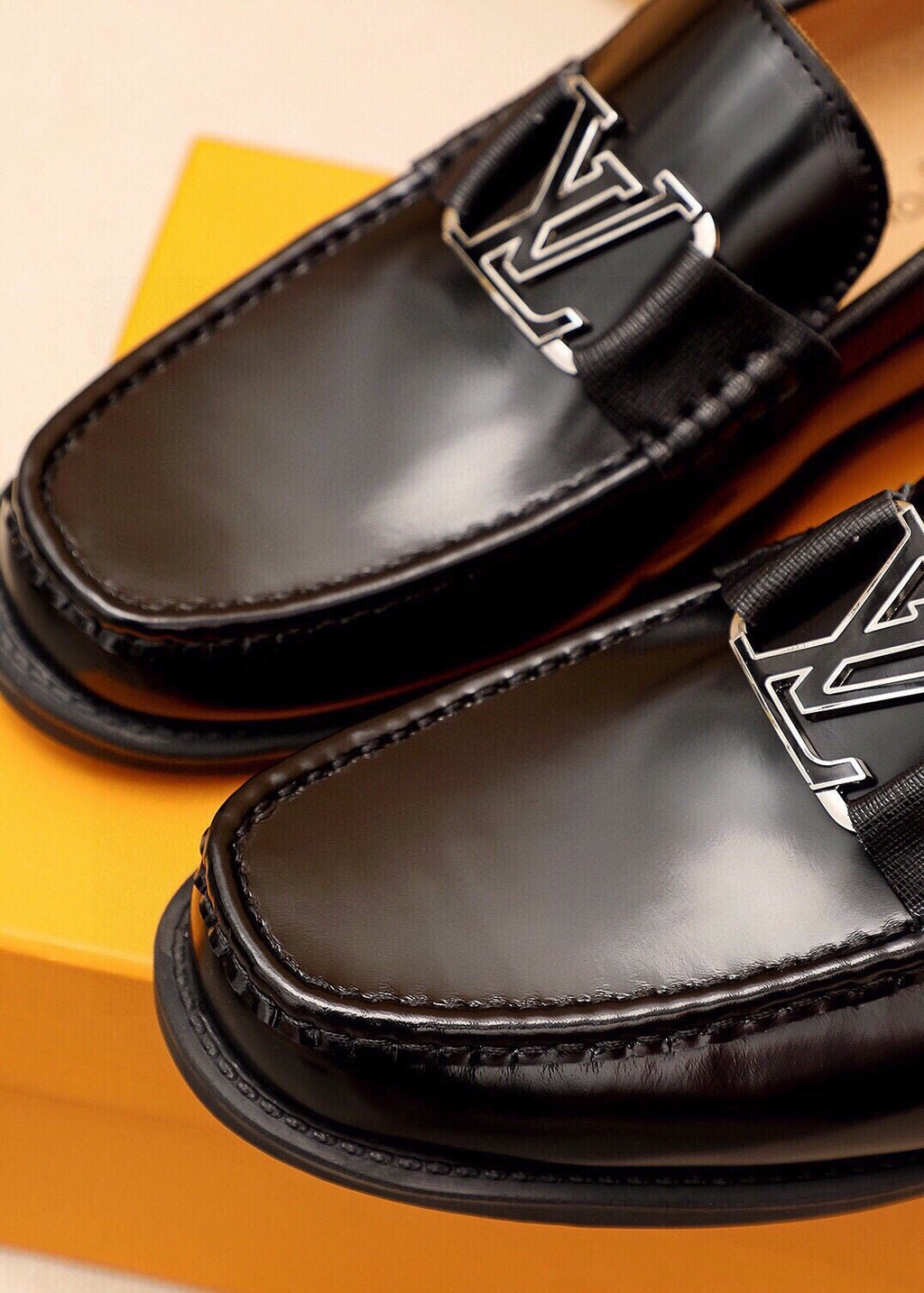 Louis Vuitton Black Logo Loafers — detail