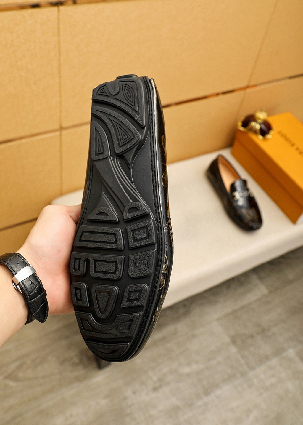 Louis Vuitton Black Buckle Loafers — detail