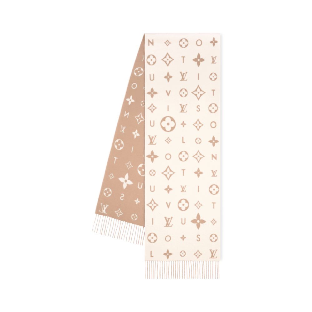 Louis Vuitton Beige Ivory Fringed Scarf — hero