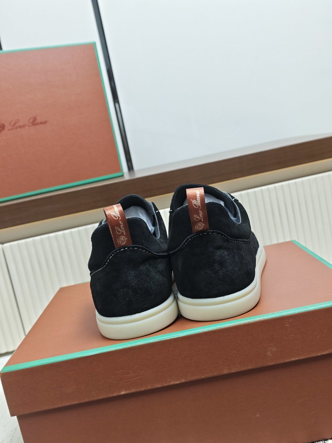 Loro Piana Black Low-Top Sneakers — back