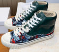 Maison Margiela Dark Green Floral High-Top Sneakers — hero