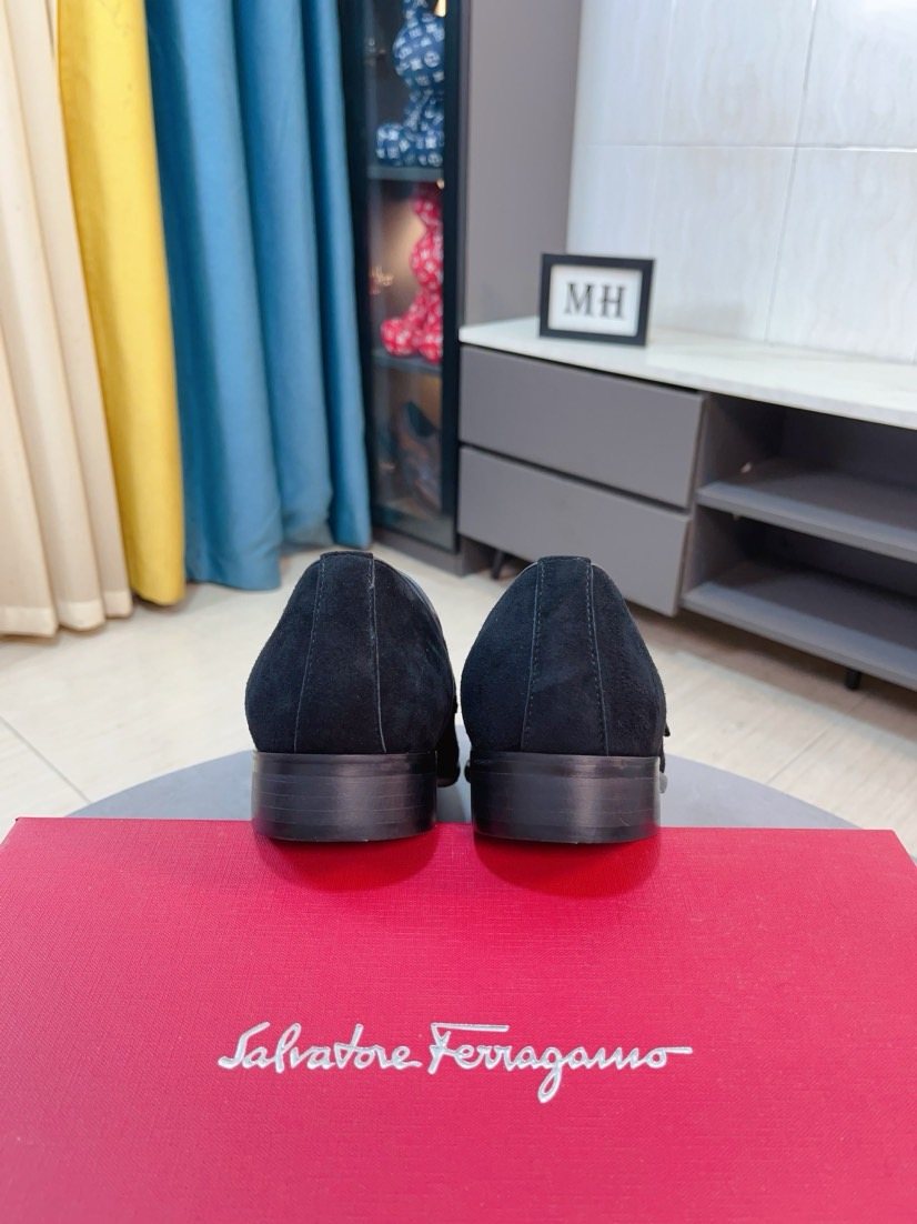 Salvatore Ferragamo Gold-Buckle Loafers — back