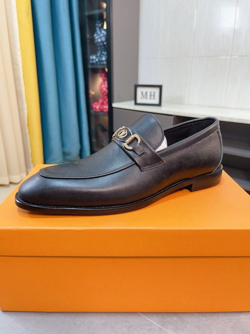 Louis Vuitton Black Hardware Loafers — front