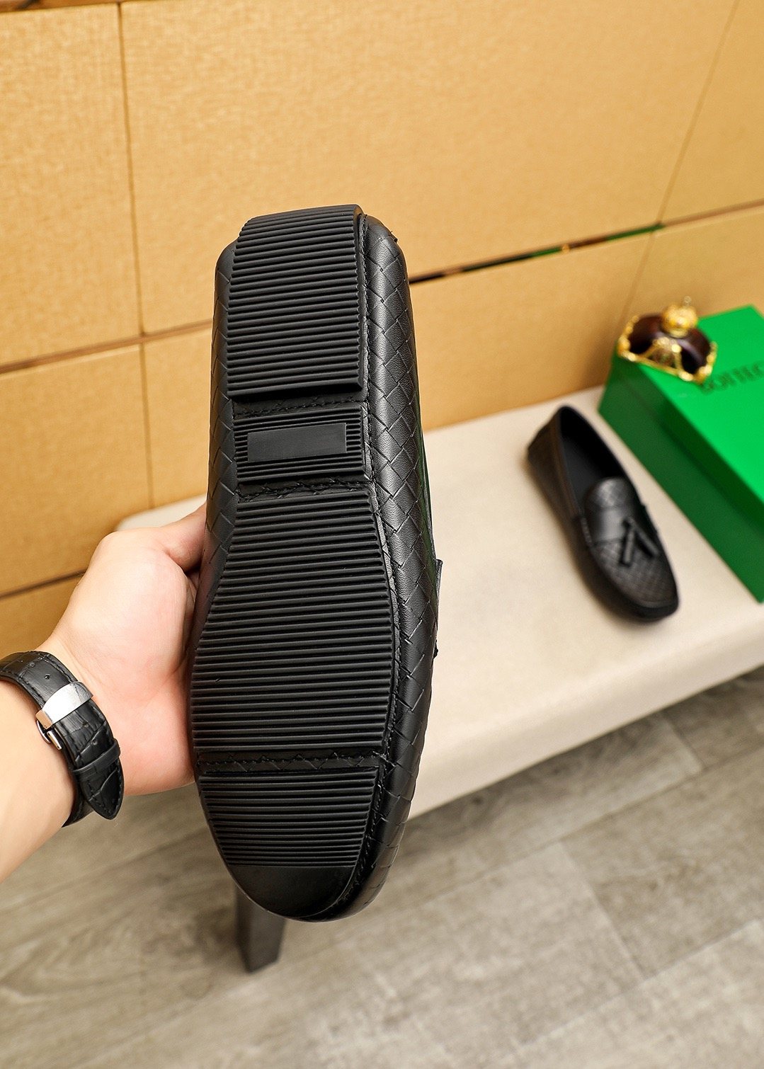 Bottega Veneta Black Tassel Loafers — back