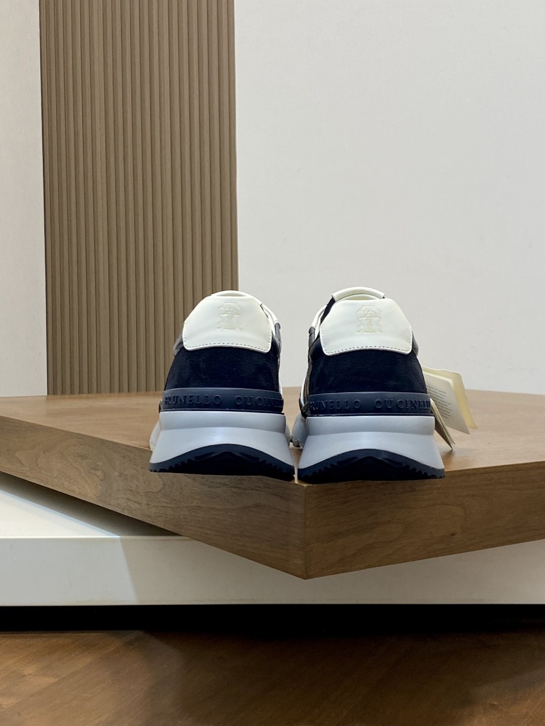 Brunello Cucinelli Navy Paneled Men's Sneakers — back