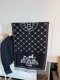 Hermès Fringed Logo-Motif Scarf — hero