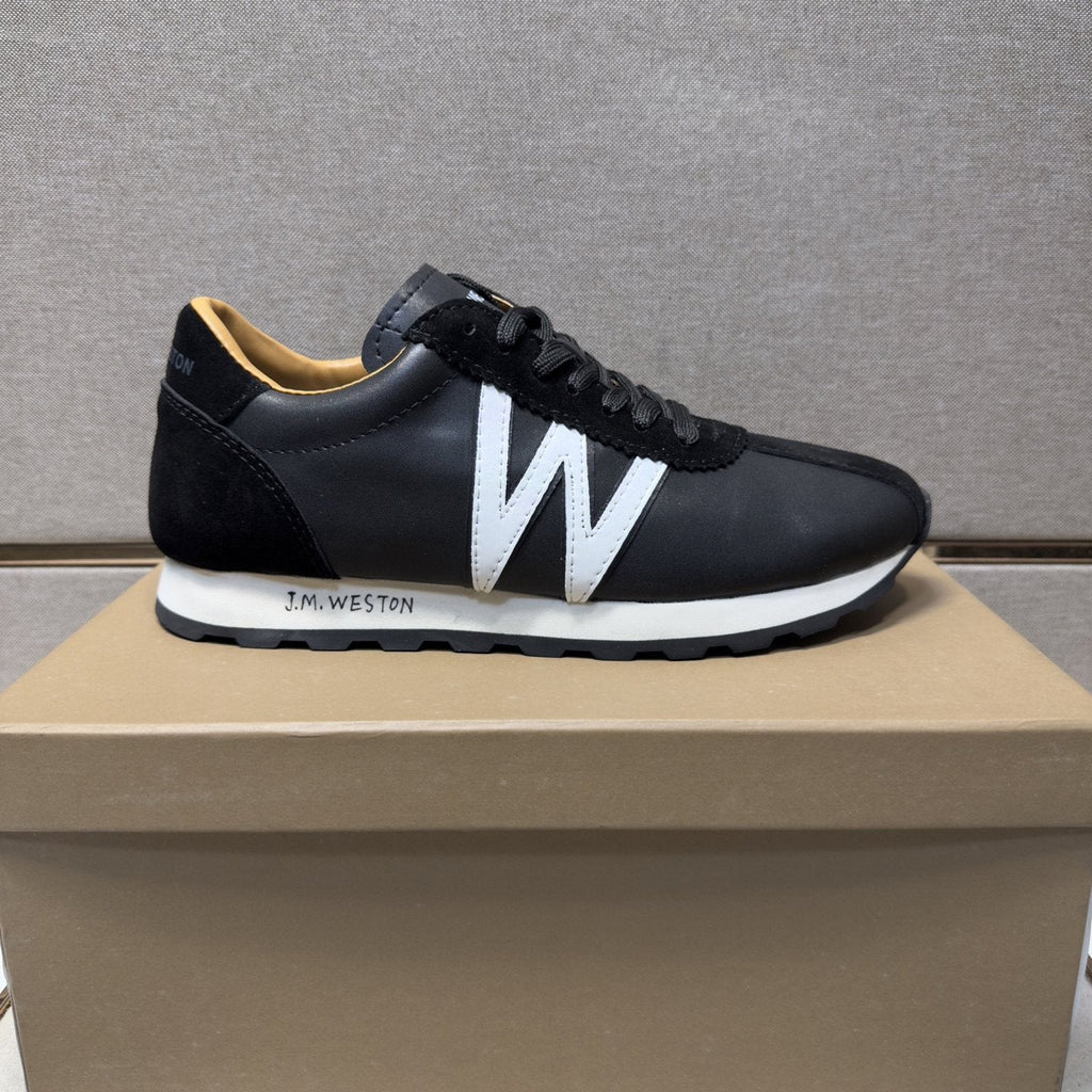 J.M. Weston Black W-Detail Sneakers — side