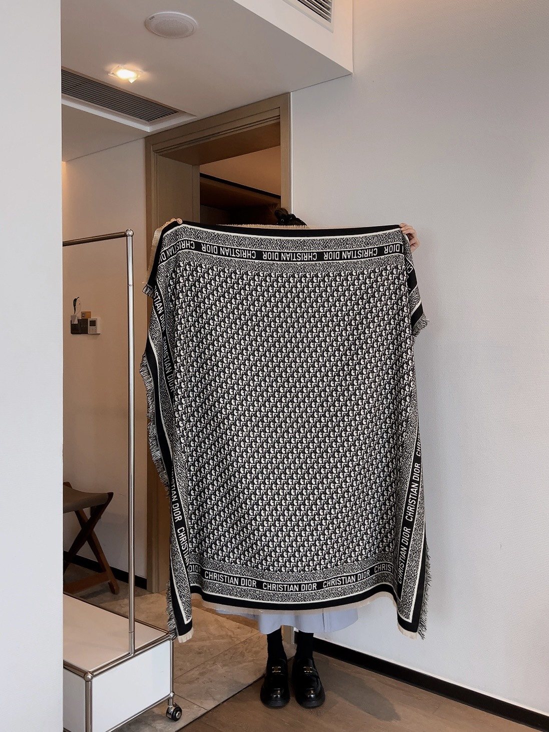 Dior Fringed Monogram Scarf — hero
