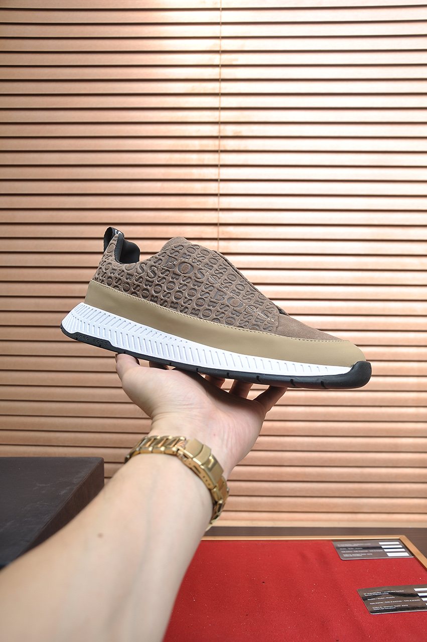 HUGO BOSS Textured Slip-On Sneakers — side