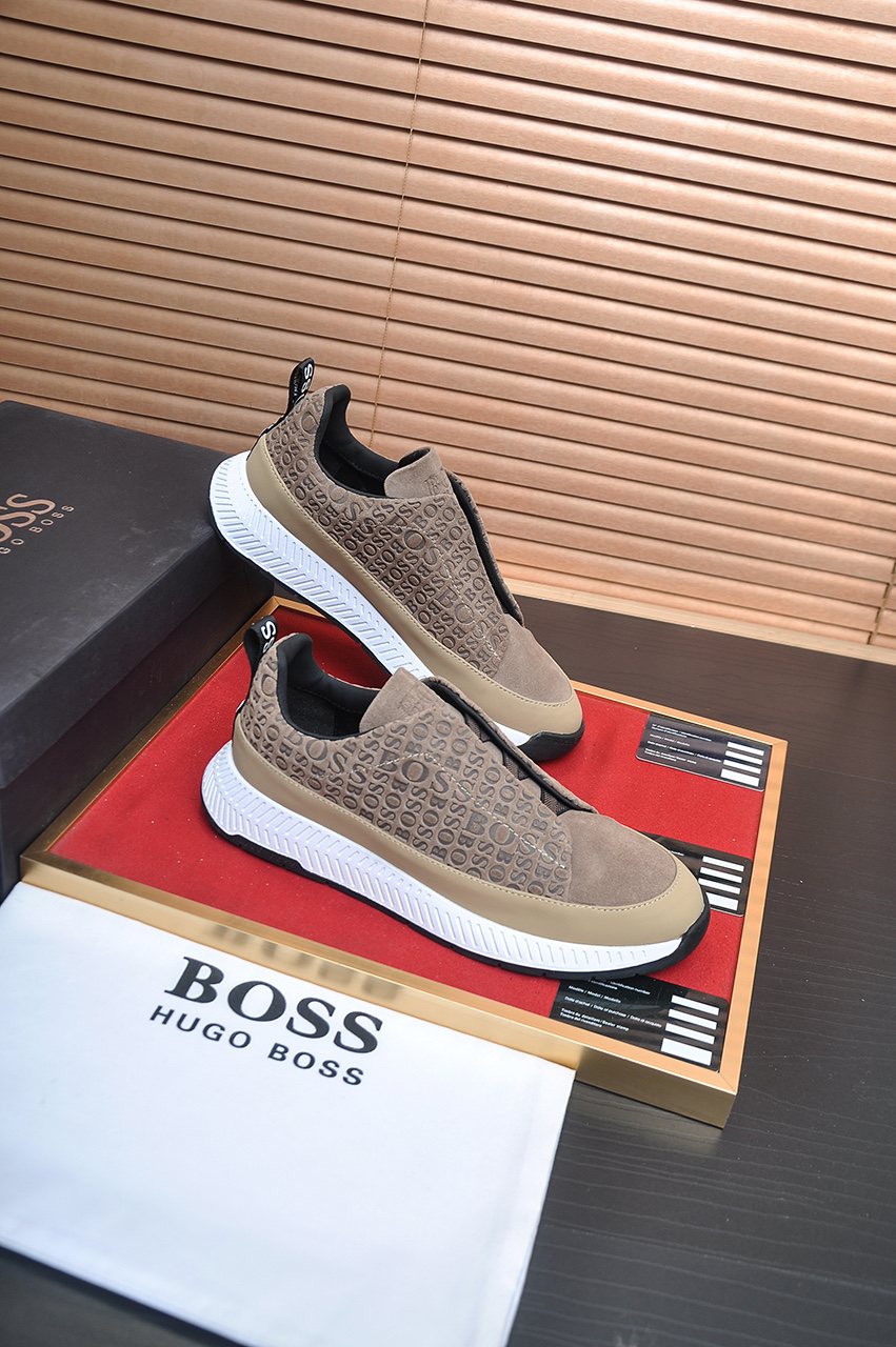 HUGO BOSS Textured Slip-On Sneakers — front