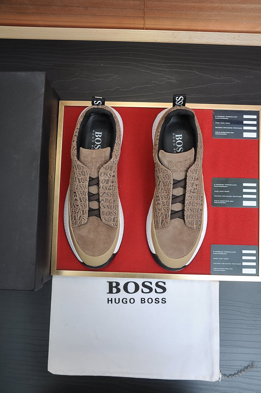 HUGO BOSS Textured Slip-On Sneakers — front
