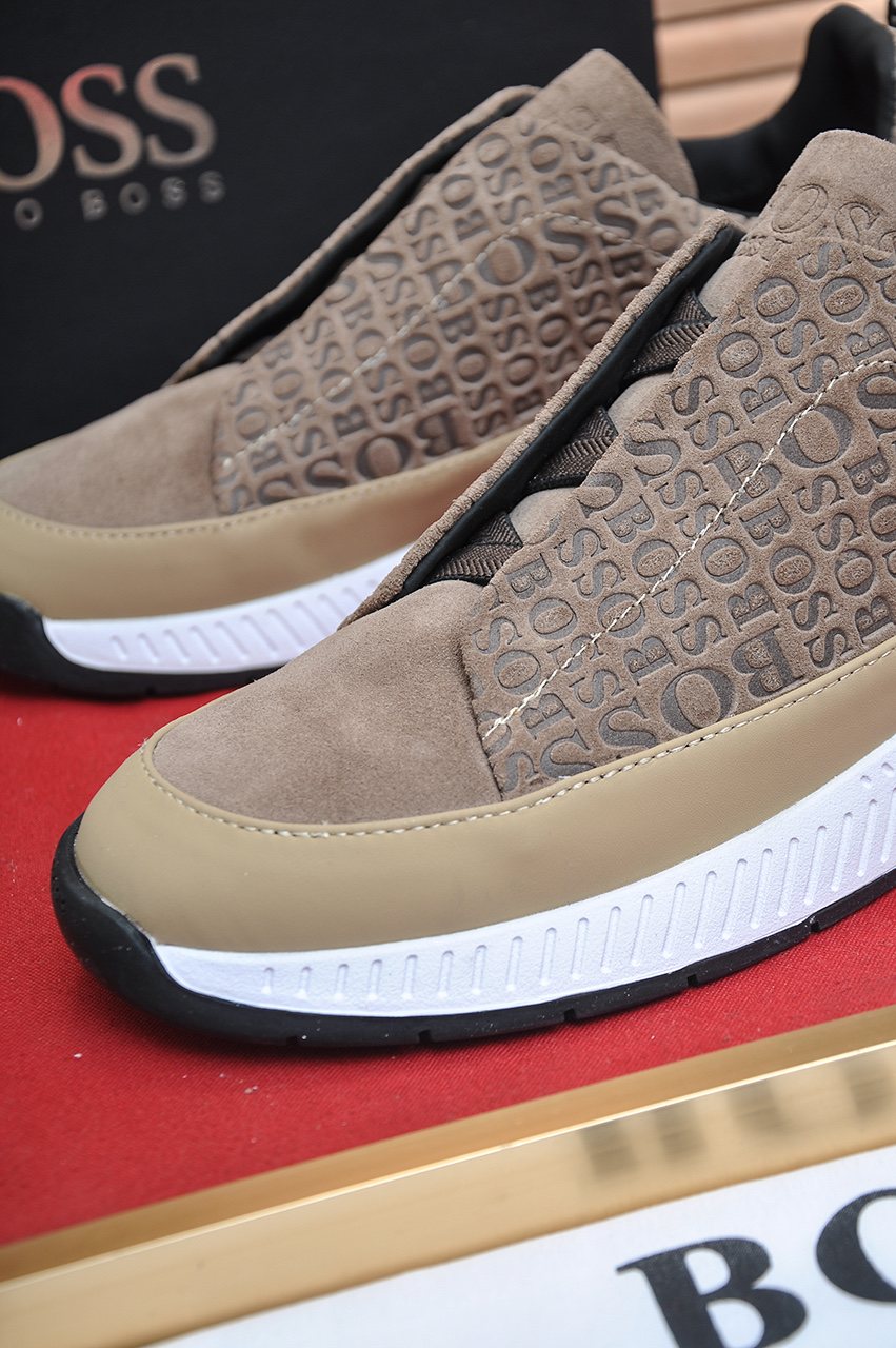 HUGO BOSS Textured Slip-On Sneakers — detail
