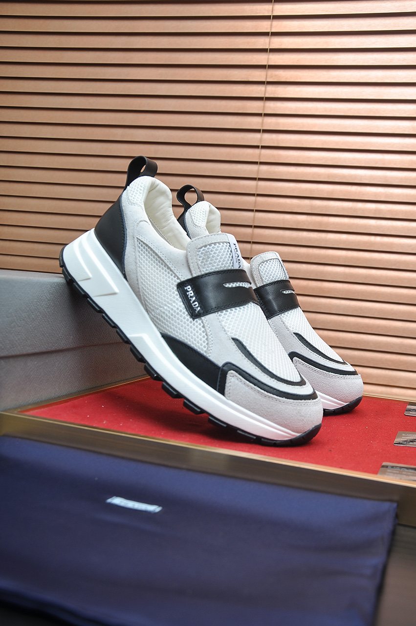Prada Black Strap Low-Top Sneakers — hero
