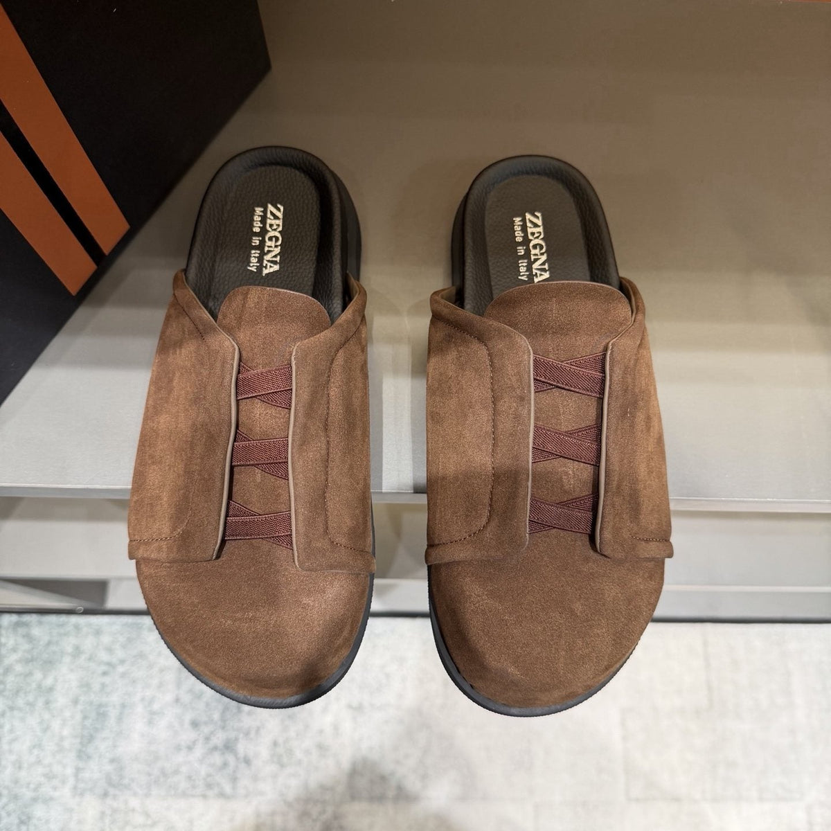 ZEGNA Cutout Slide Sandals — front
