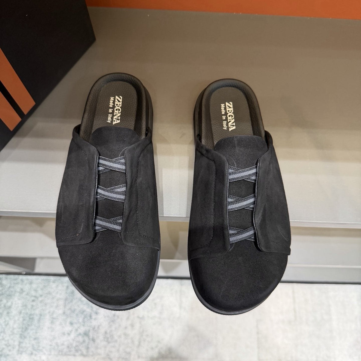 ZEGNA Cutout Slide Sandals — front