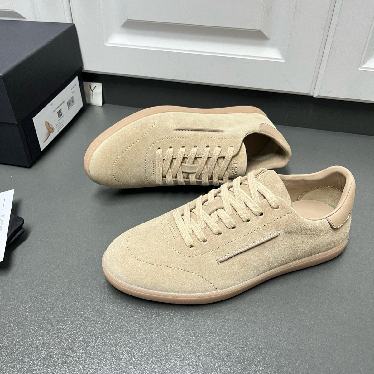 Zegna 232 Suede Low-Top Sneakers — side