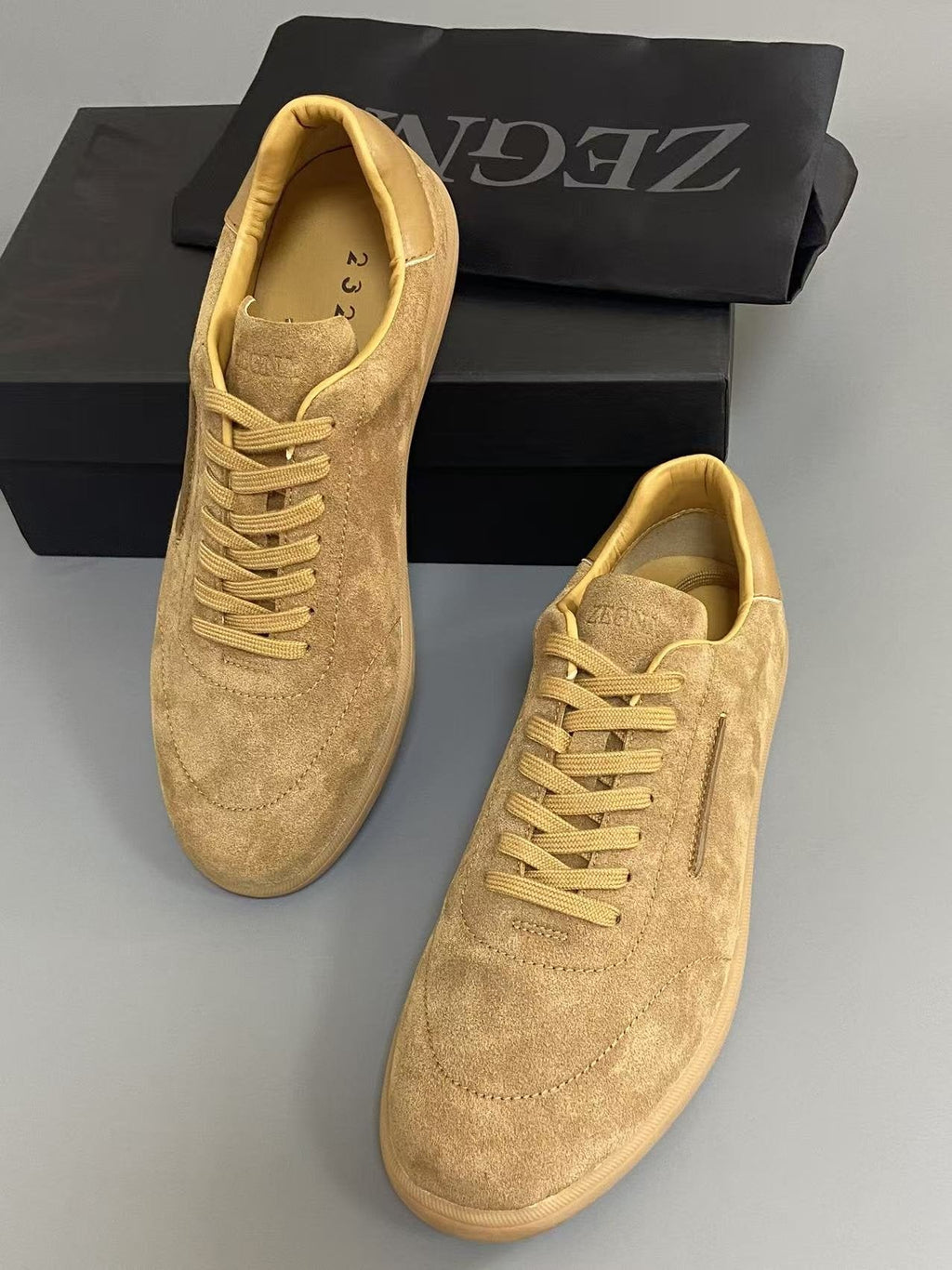 Zegna 232 Suede Low-Top Sneakers — side