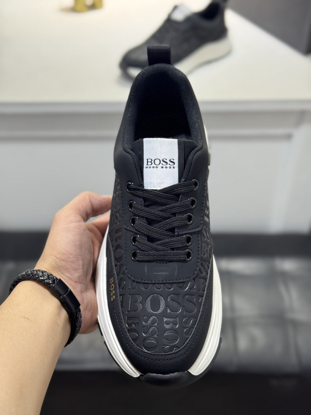 BOSS Low-Top Lace-Up Sneakers — front