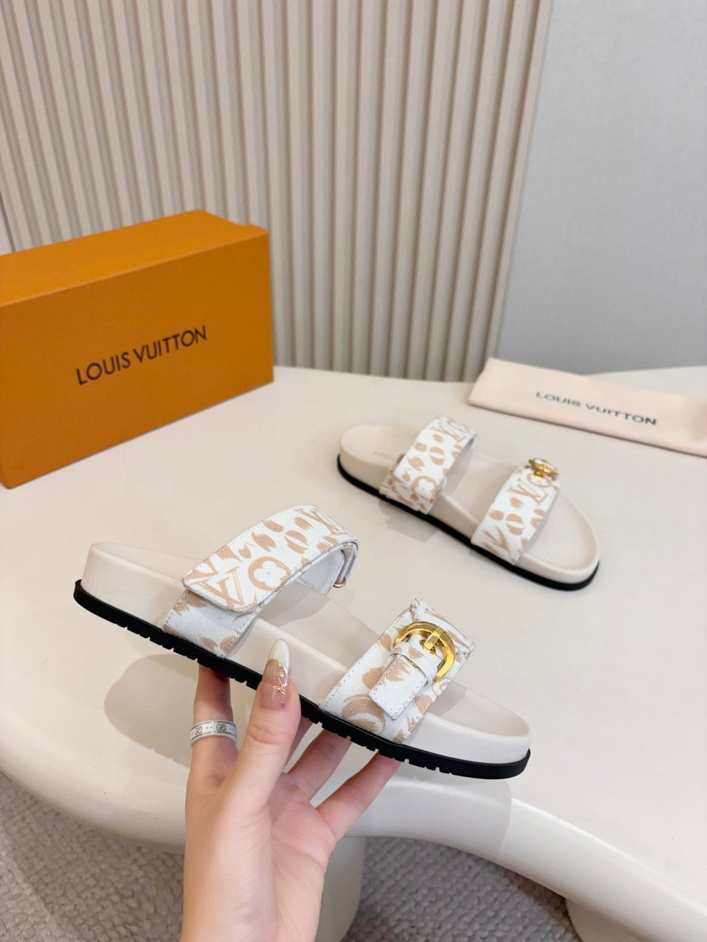Louis Vuitton Double-Strap Slide Sandals — side