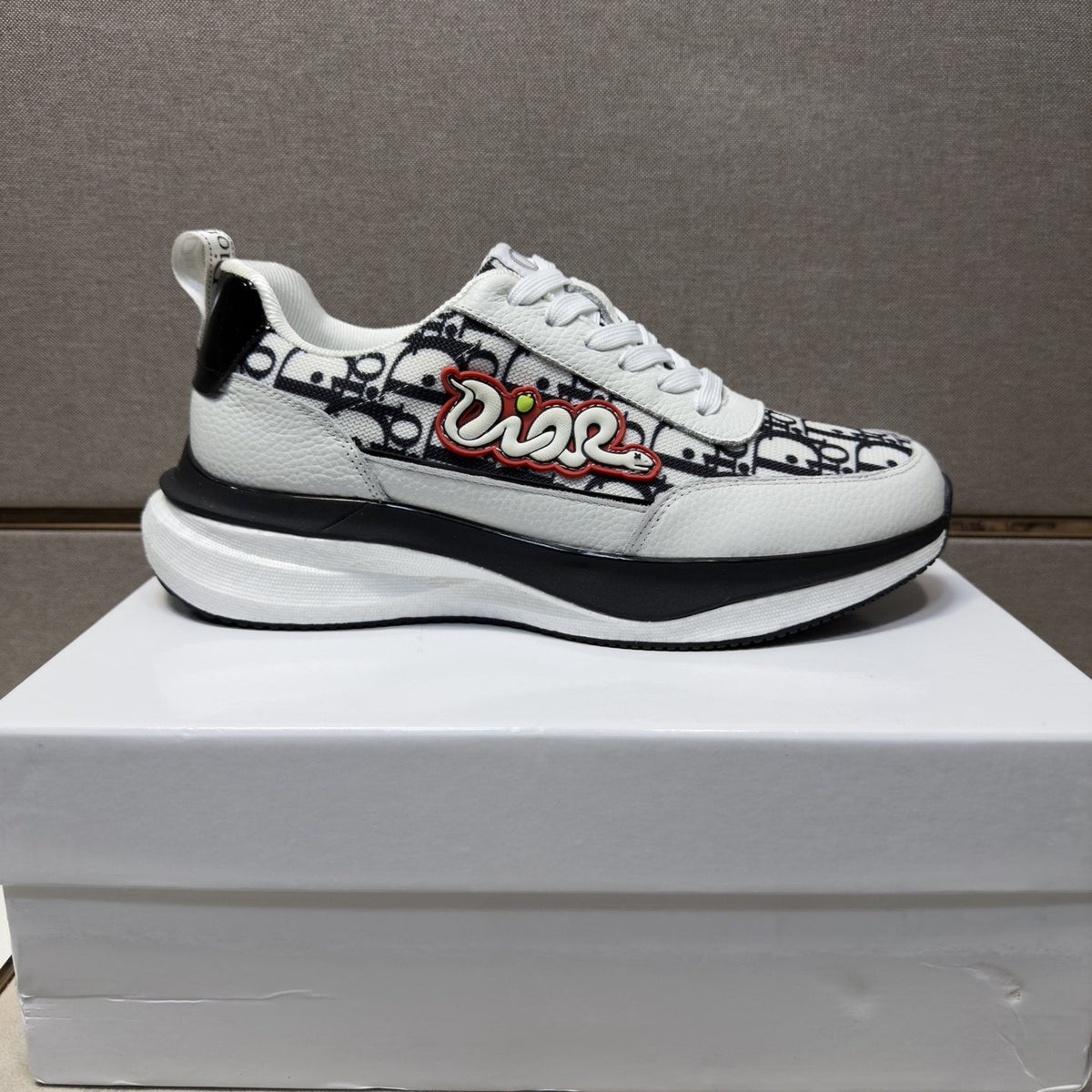 Dior Patterned Low-Top Men's Sneakers — side
