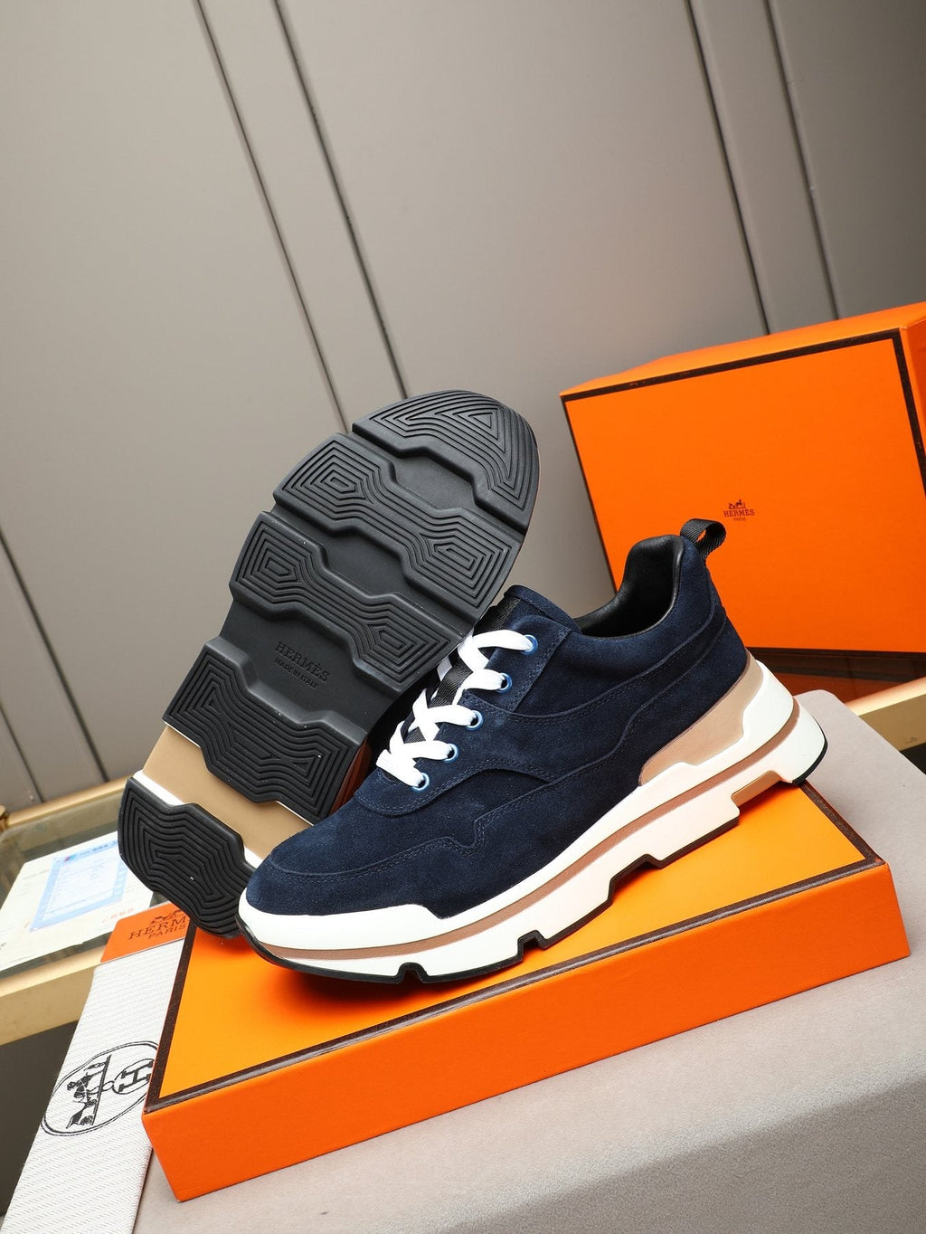 Hermès Layered-Sole Men's Sneakers — front