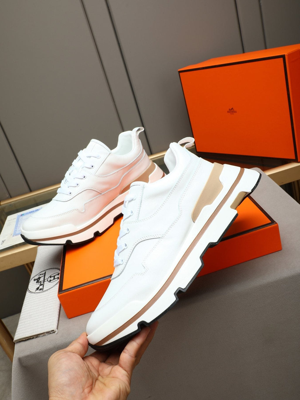 Hermès Layered-Sole Men's Sneakers — model