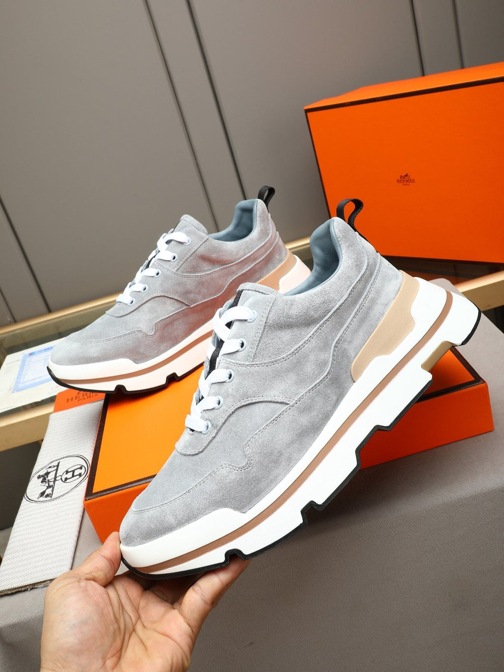 Hermès Layered-Sole Men's Sneakers — model