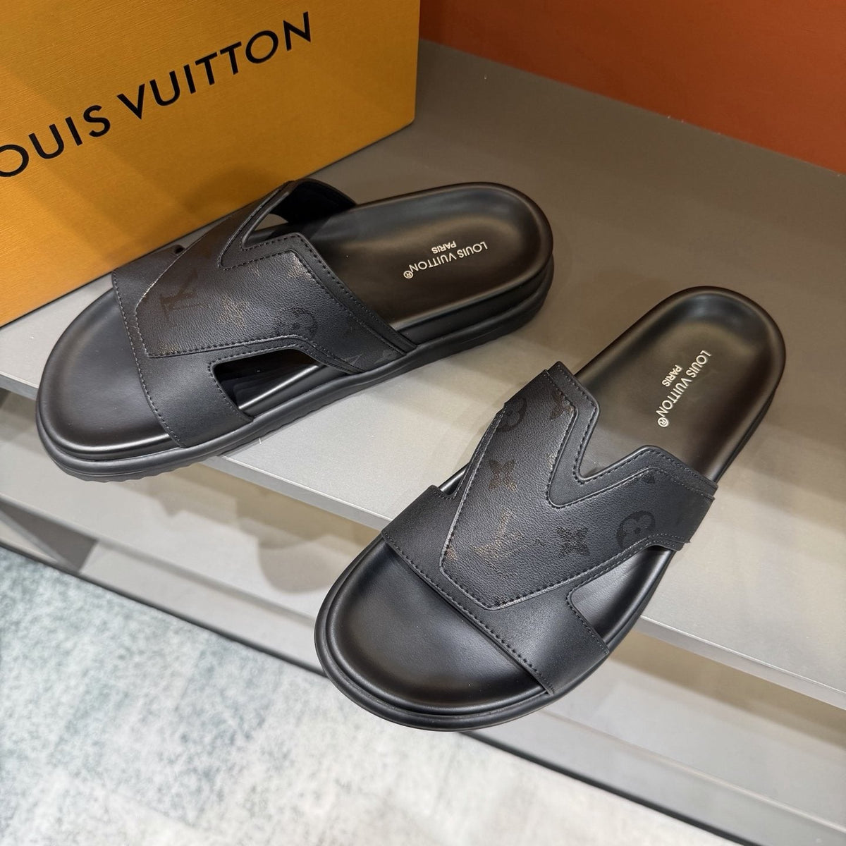 Louis Vuitton Oasis Cutout Slide Sandals — front