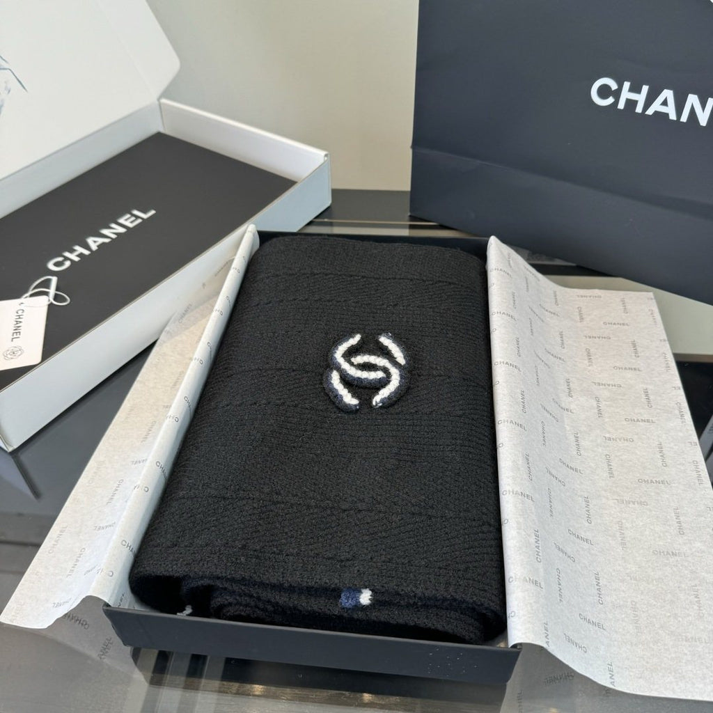 Chanel Embroidered Knitted Scarf — front