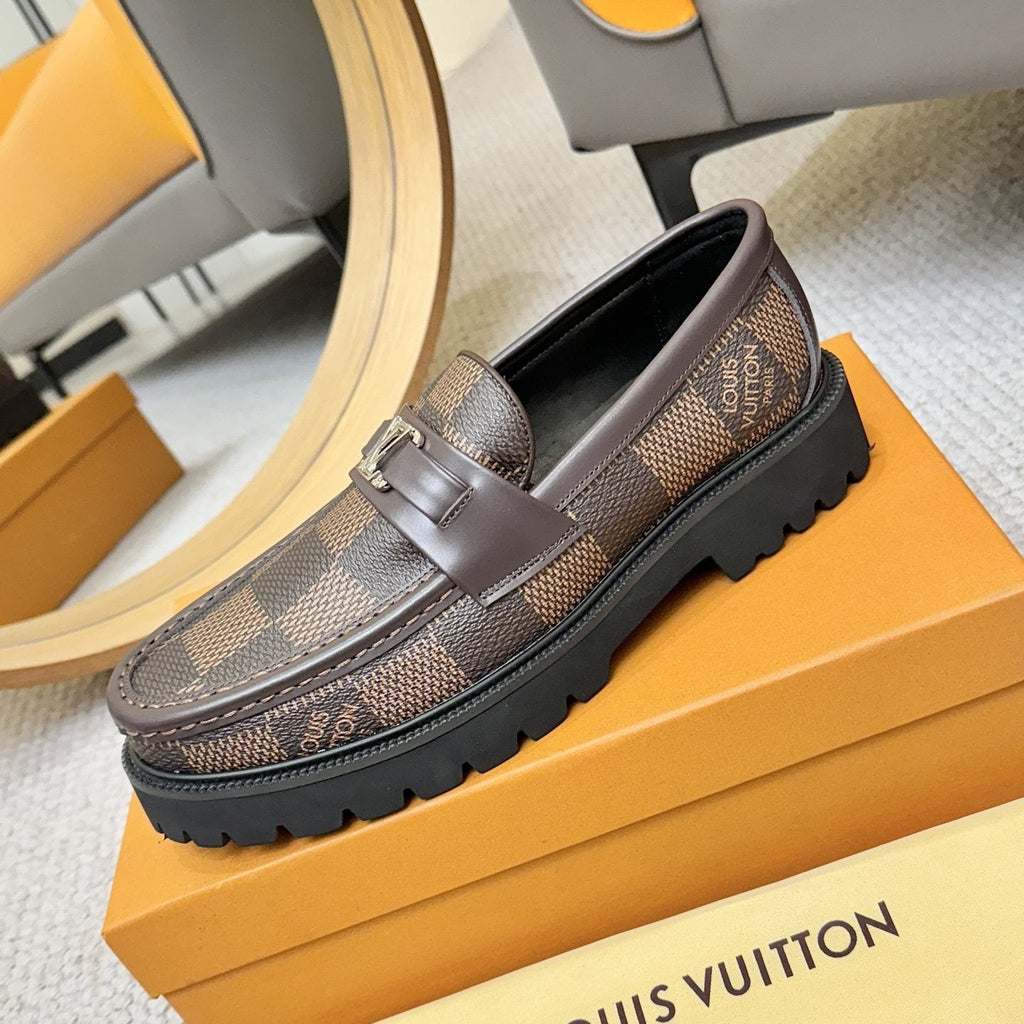 Louis Vuitton Checkered Lug Sole Loafers — side