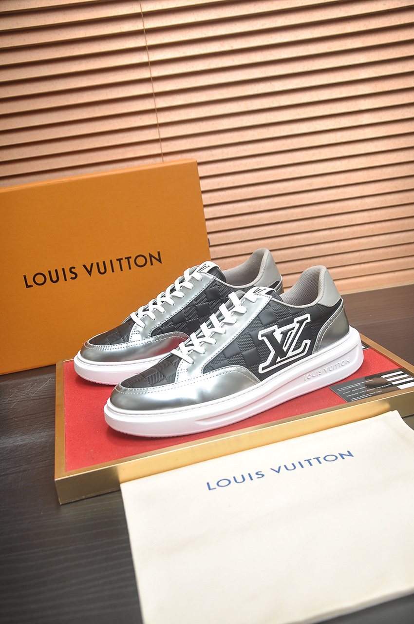 Louis Vuitton Paneled Low-Top Sneakers — side