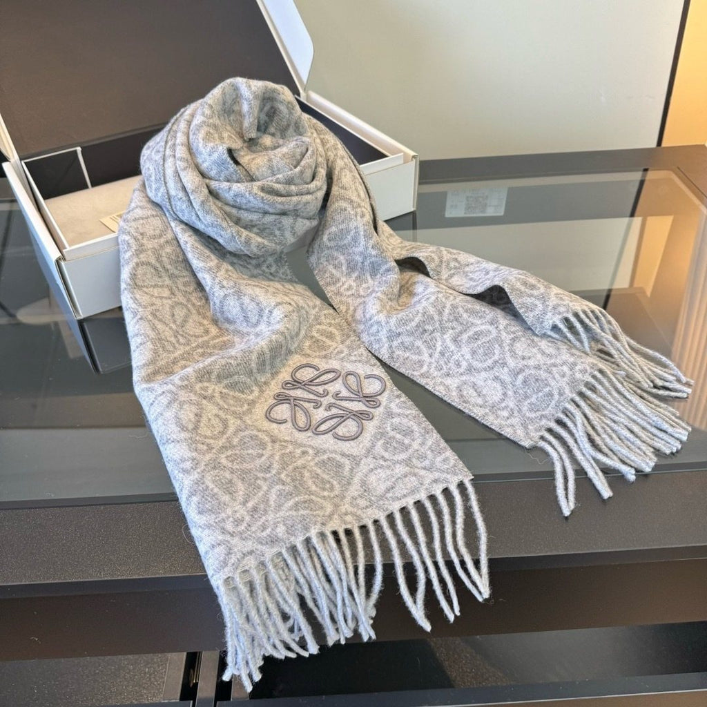 Loewe Patterned Fringed Scarf — hero
