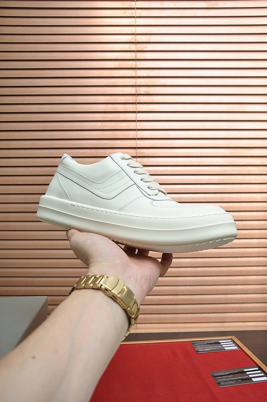Rick Owens Paneled Platform Low-Top Sneakers — model