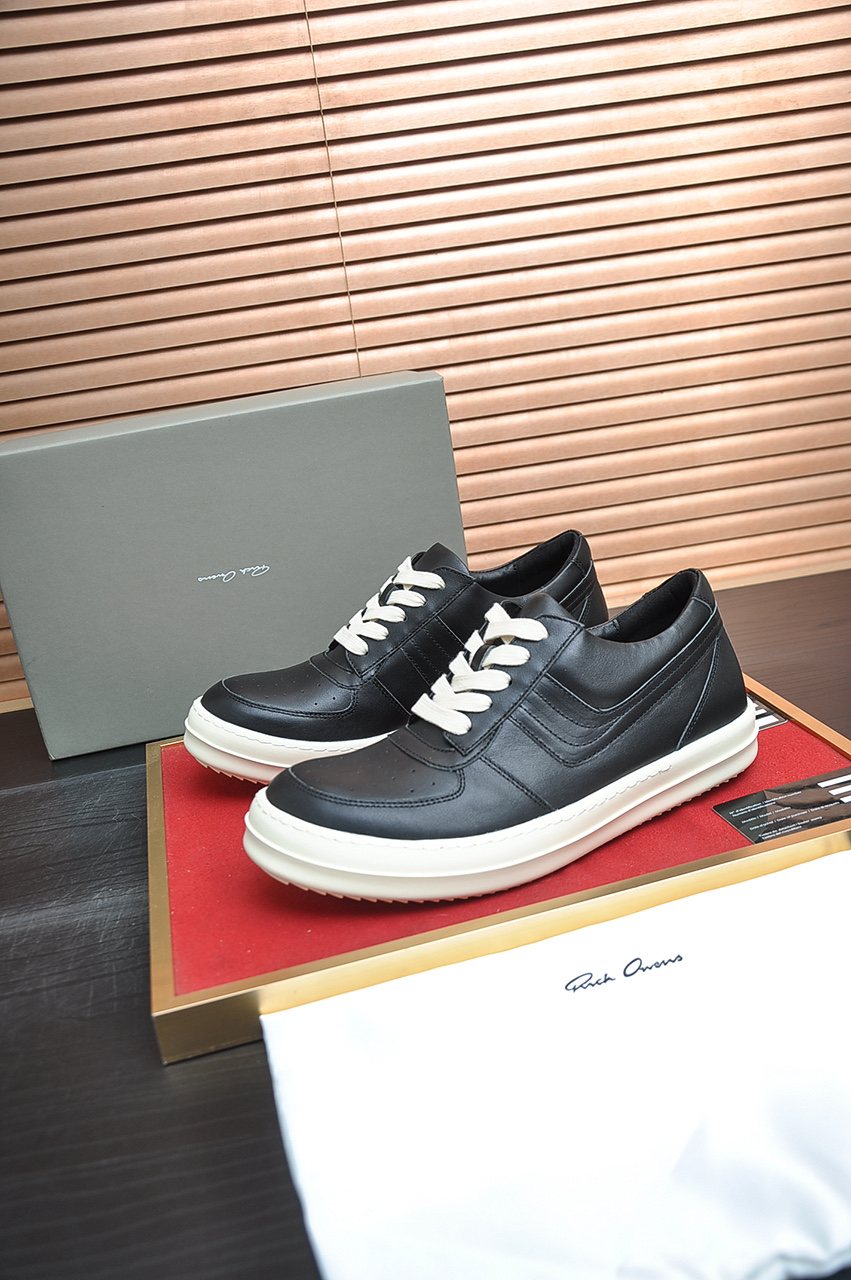 Rick Owens Paneled Platform Low-Top Sneakers — front