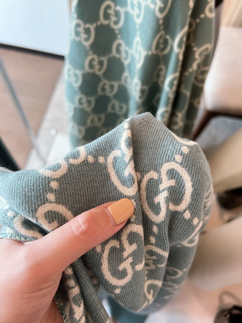 Gucci Jacquard Logo Scarf — fabric