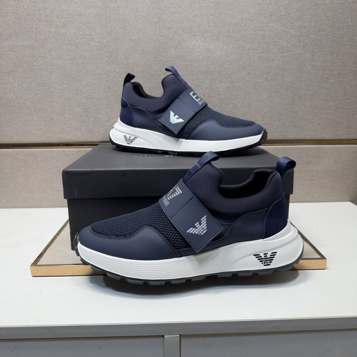 Emporio Armani EA7 Mesh Slip-On Sneakers — front