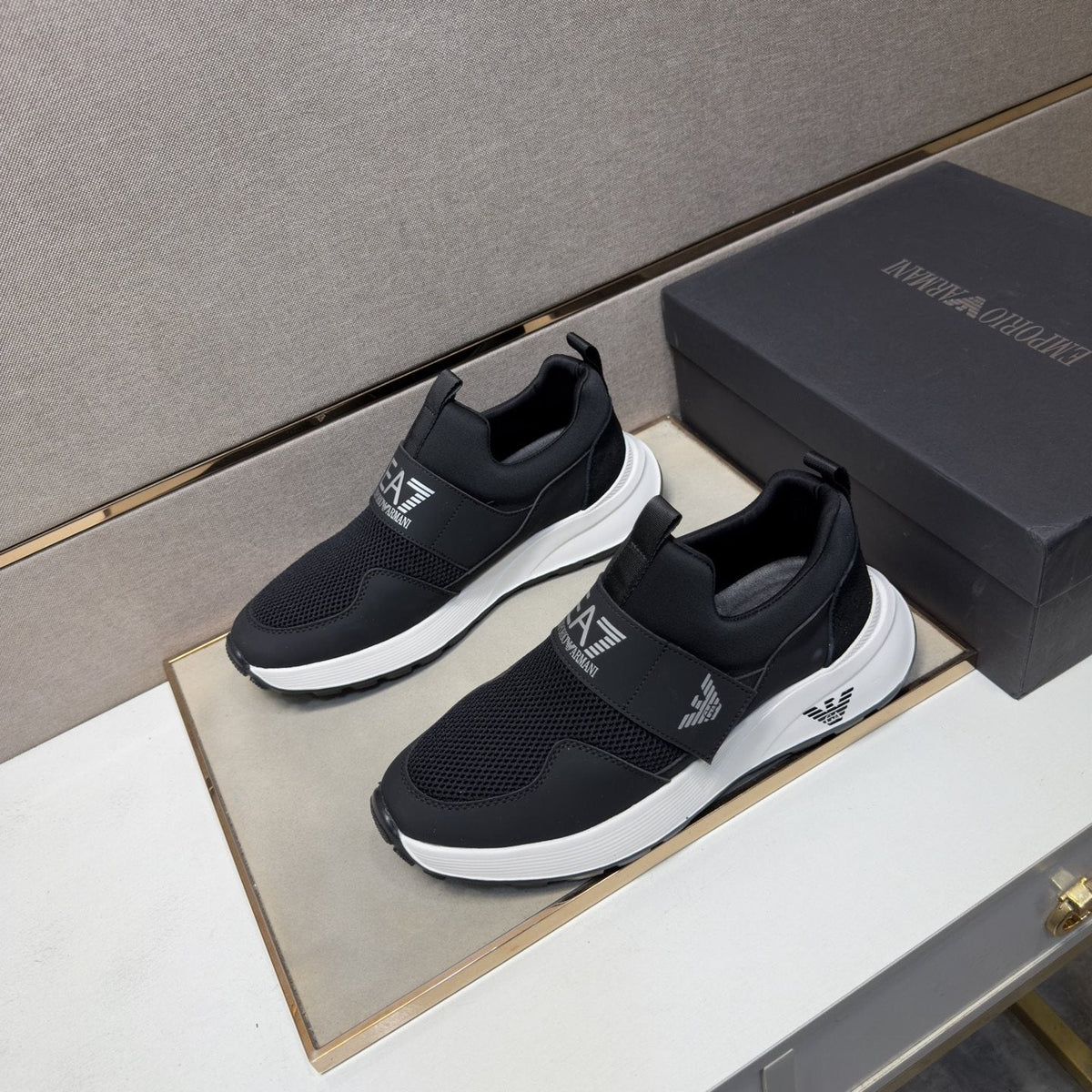 Emporio Armani EA7 Mesh Slip-On Sneakers — front
