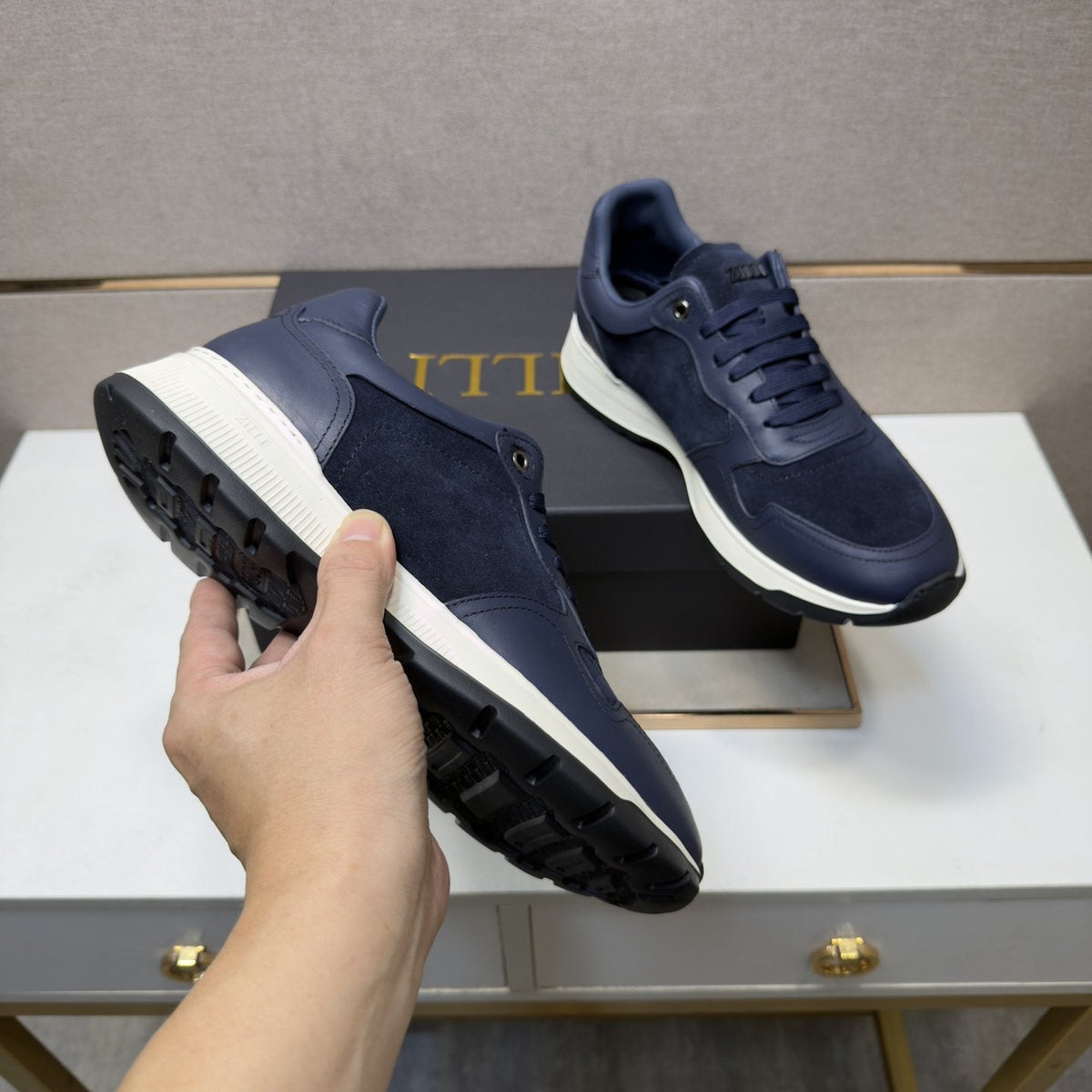 ZILLI Men's Paneled Low-Top Sneakers — front