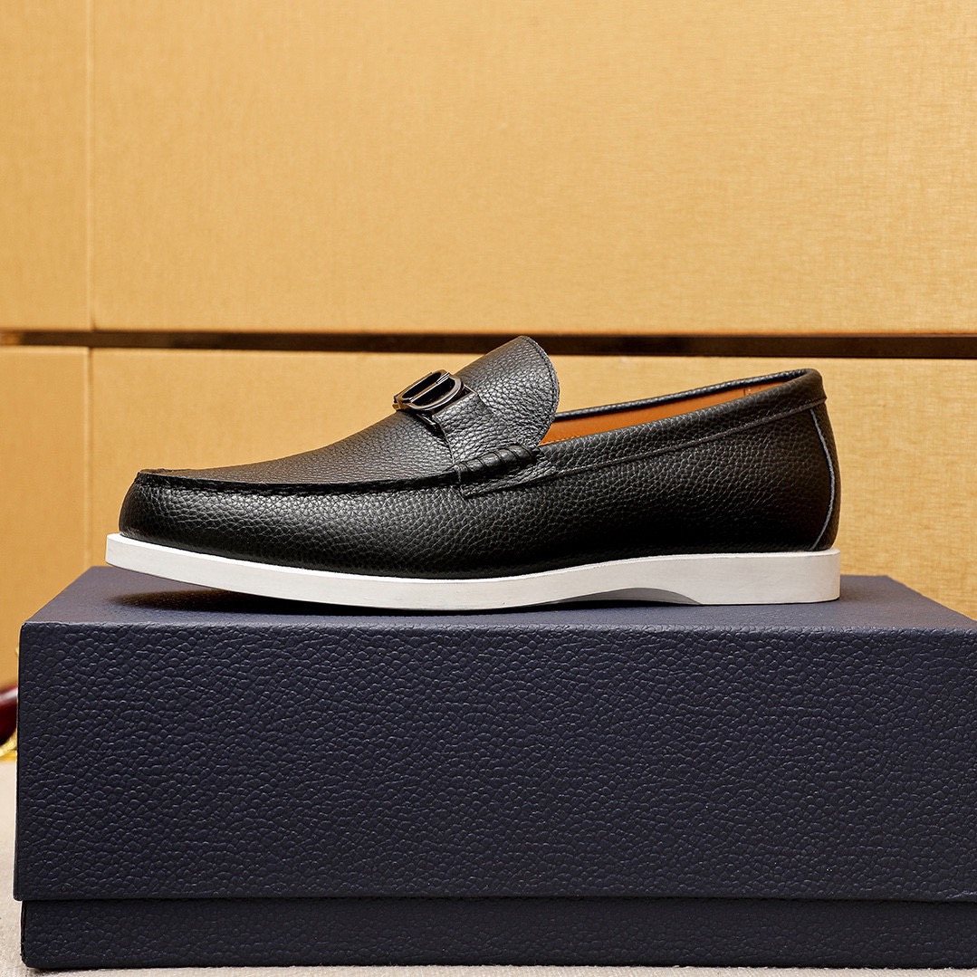 Dior Textured Leather Slip-On Shoes — model