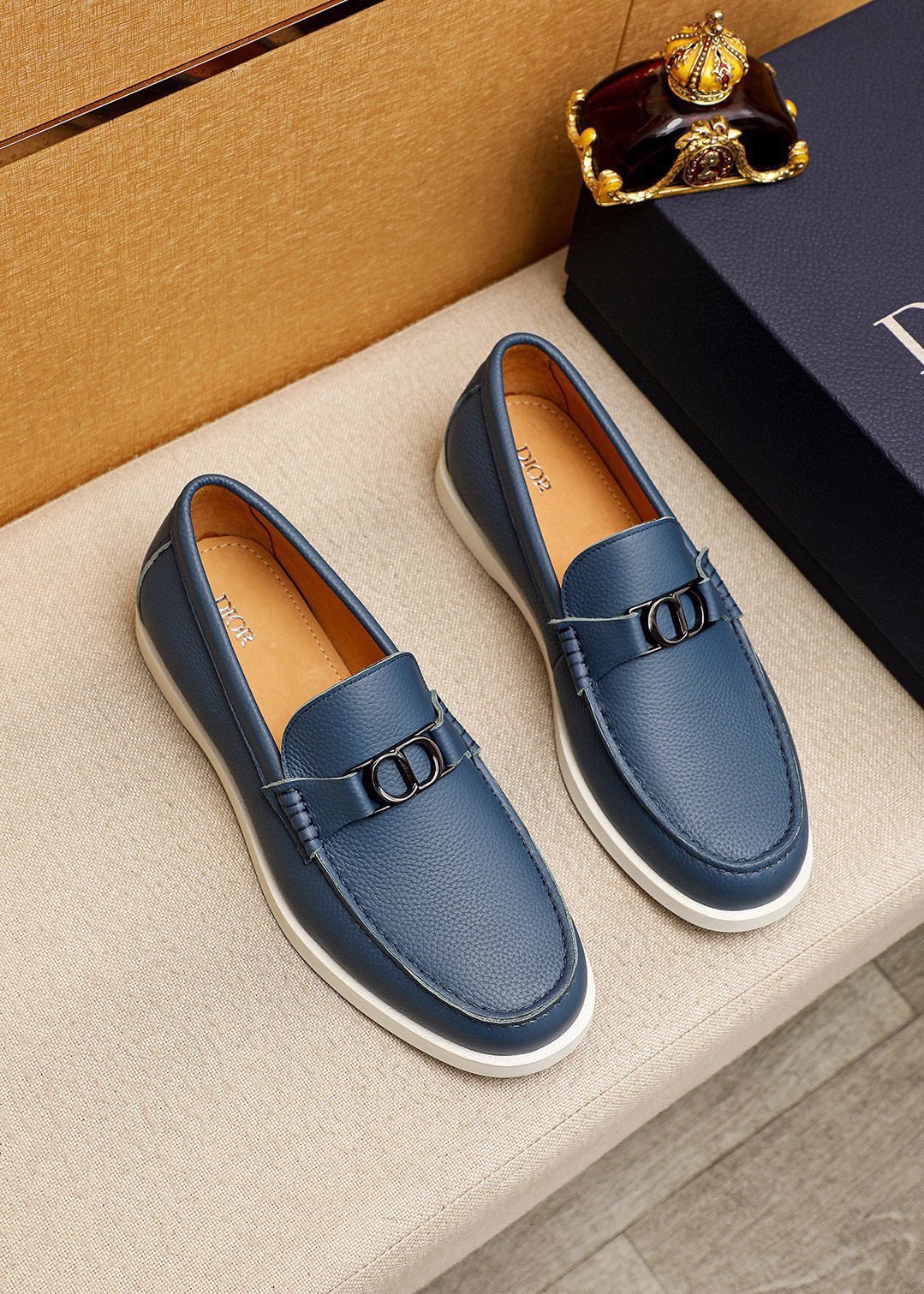 Dior Textured Leather Slip-On Shoes — hero