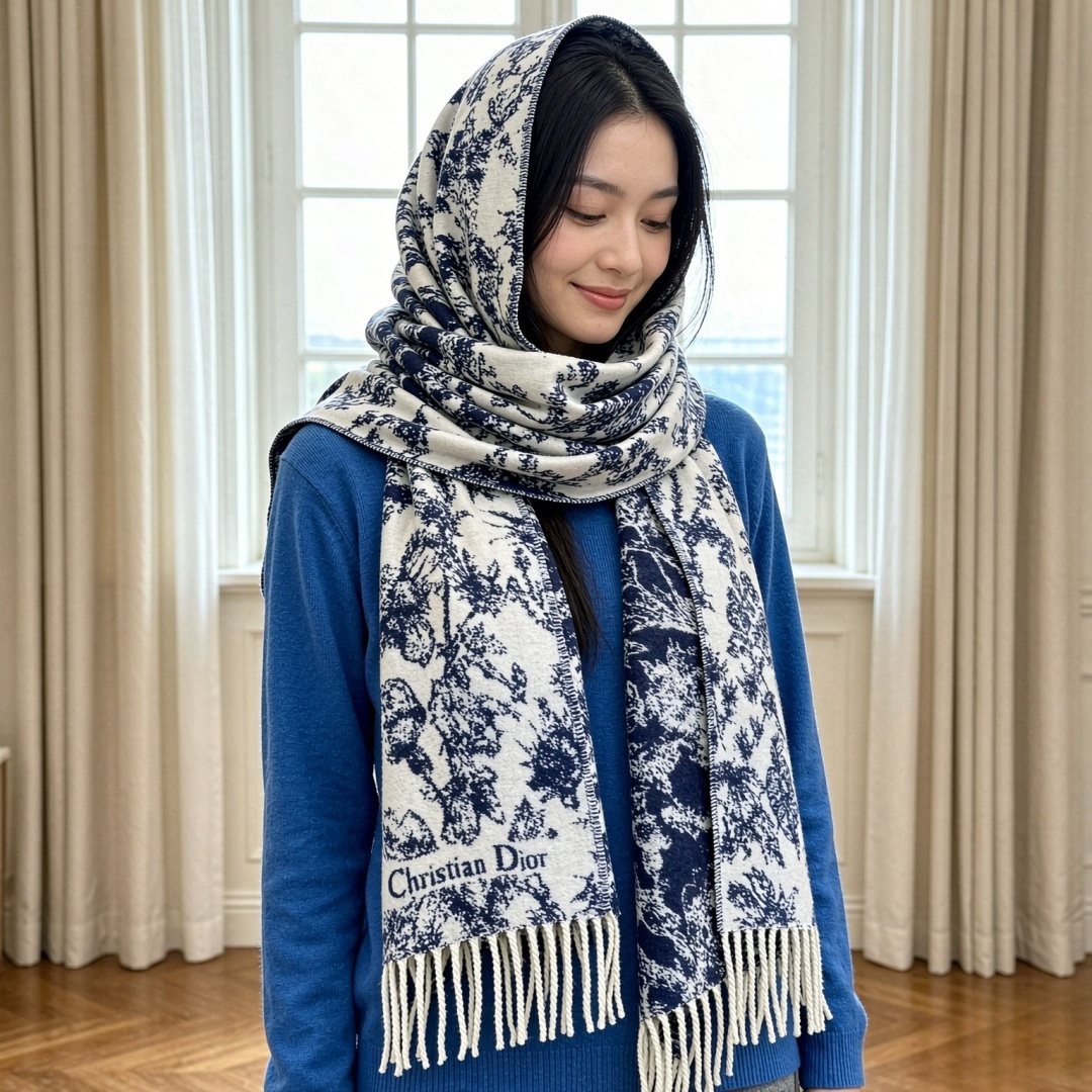 Dior Botanical Fringed Scarf — hero