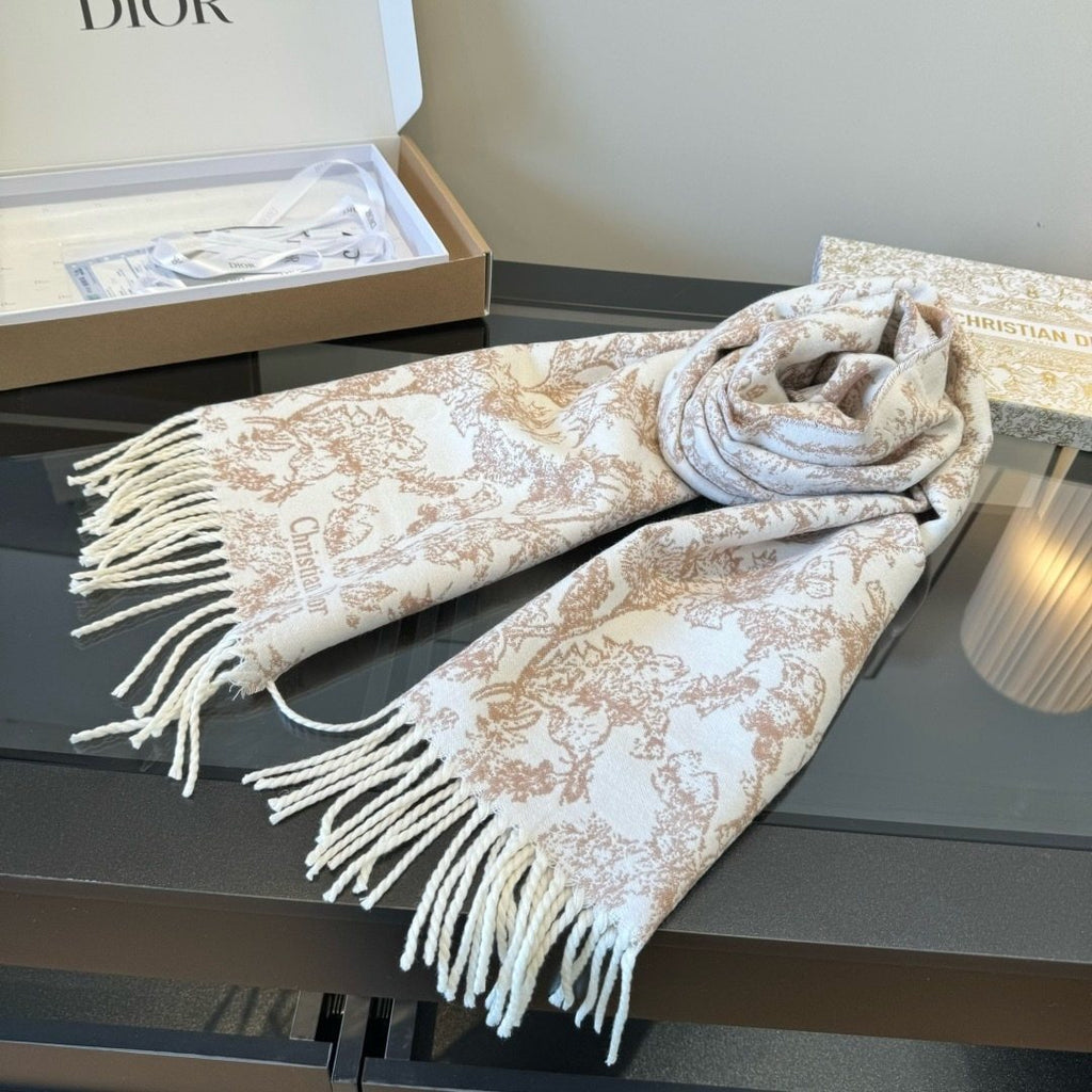 Dior Botanical Fringed Scarf — front