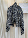 Dior Fringed Patterned Shawl — front