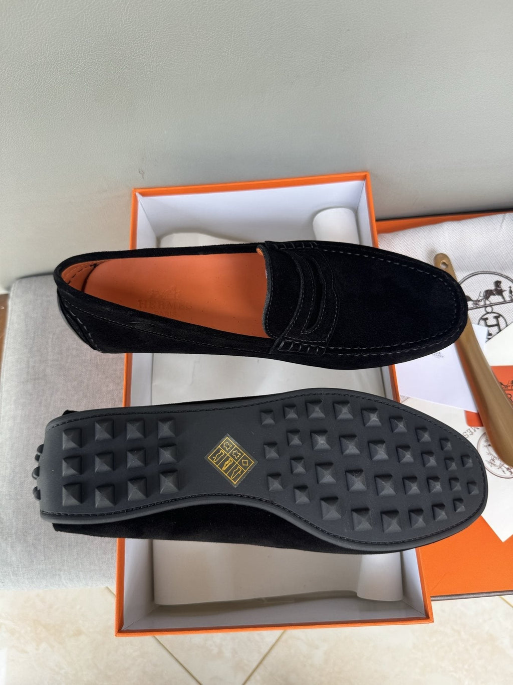 Hermès Men's Driving Loafers — side