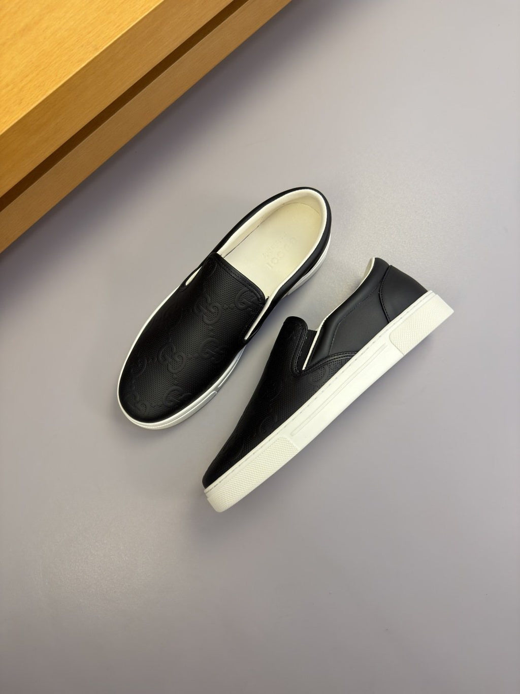 Leather Slip-On Sneakers — front