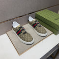 Gucci Men’s Monogram Web Slip-On Shoes — hero