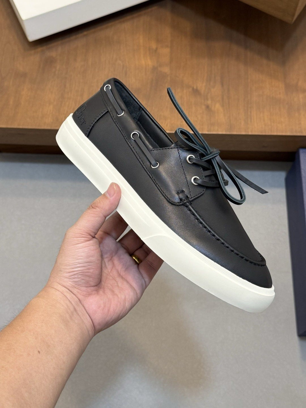 Dior Contrast-Trim Lace-Up Casual Shoes — model