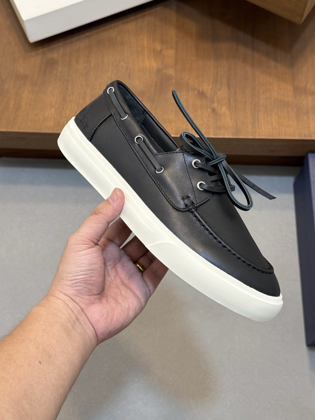 Dior Contrast-Trim Lace-Up Casual Shoes — model