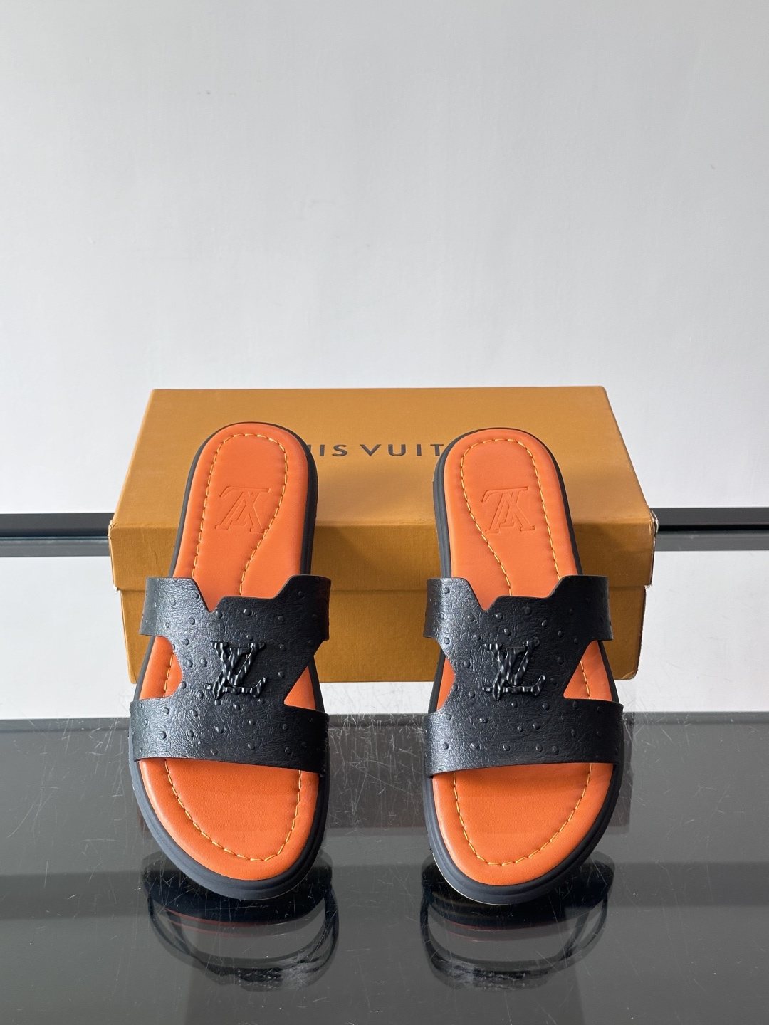 Louis Vuitton Monogram Slide Sandals — front