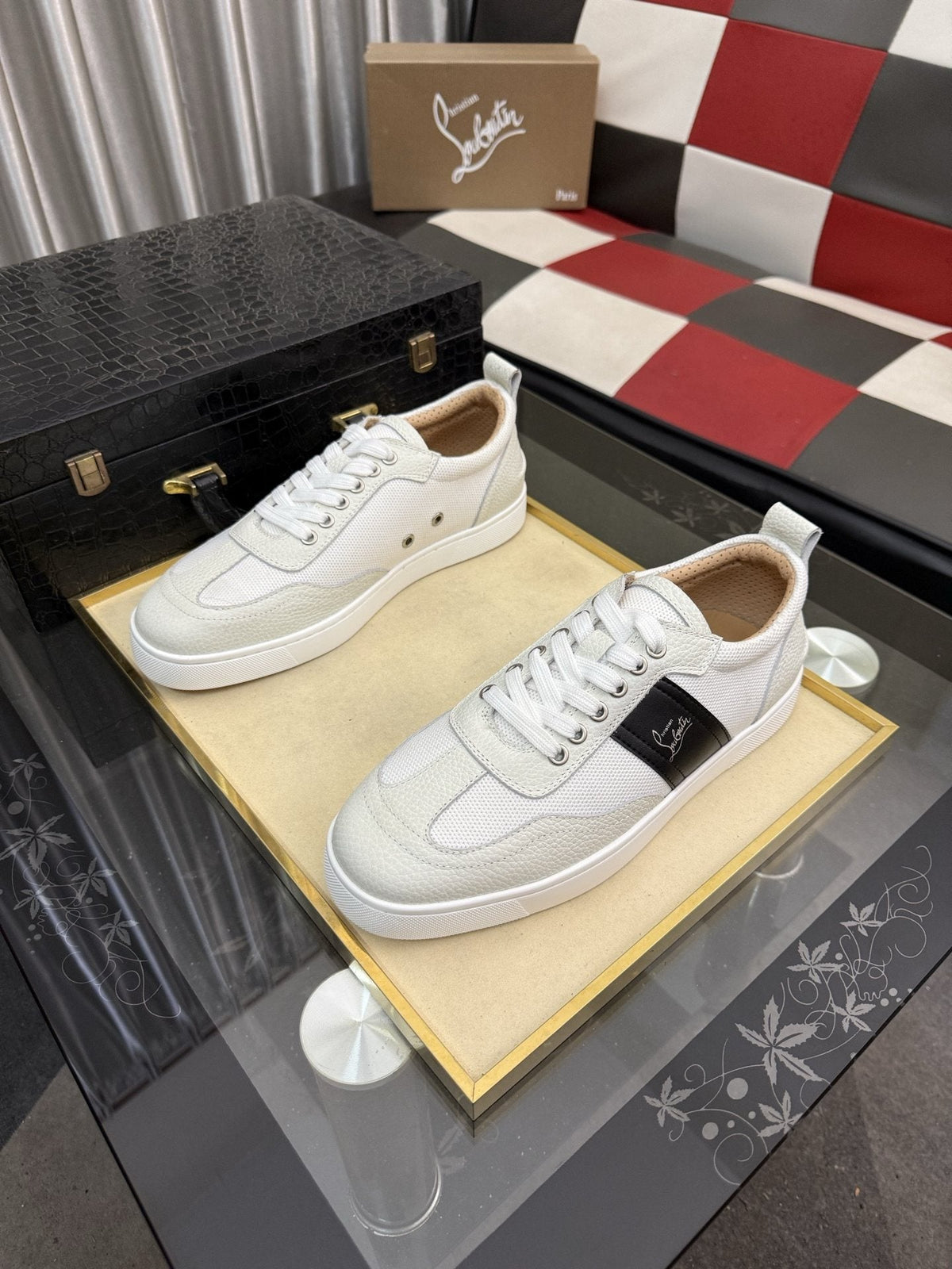 Christian Louboutin Script-Accent Low-Top Sneakers — hero